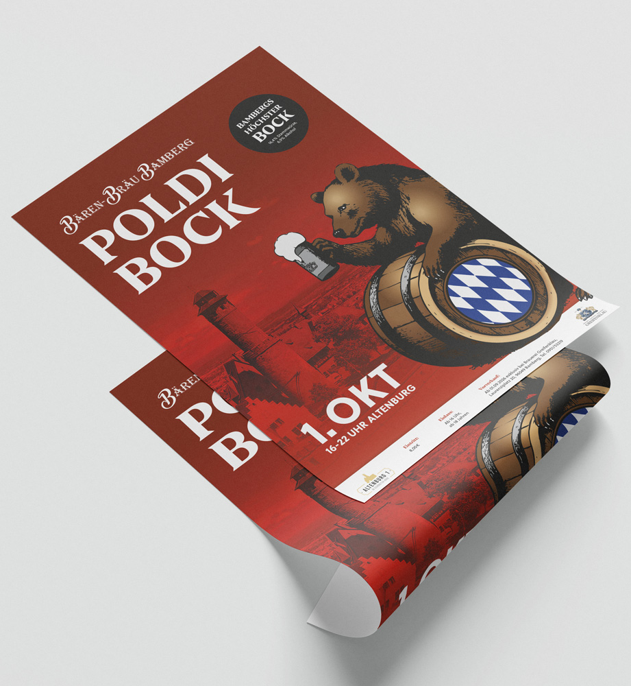 Mockup Poster Poldi-Bock 2026 Bären-Bräu Bamberg