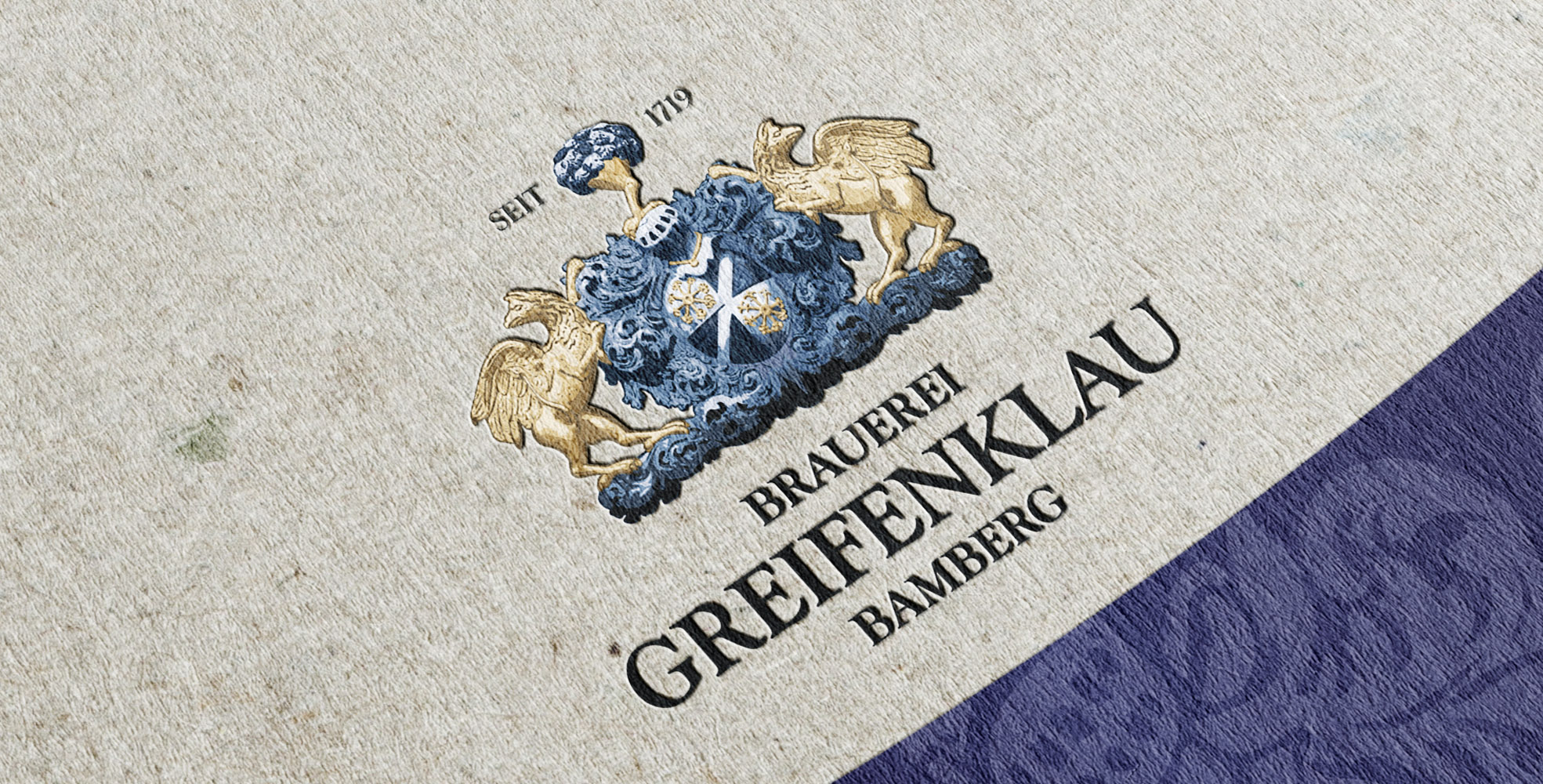 Mockup Wappen Brauerei Greifenklau Bamberg auf Naturpapier